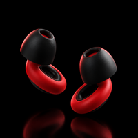 FOCUS EarPlugs, tapones para dormir de silicona negra y roja